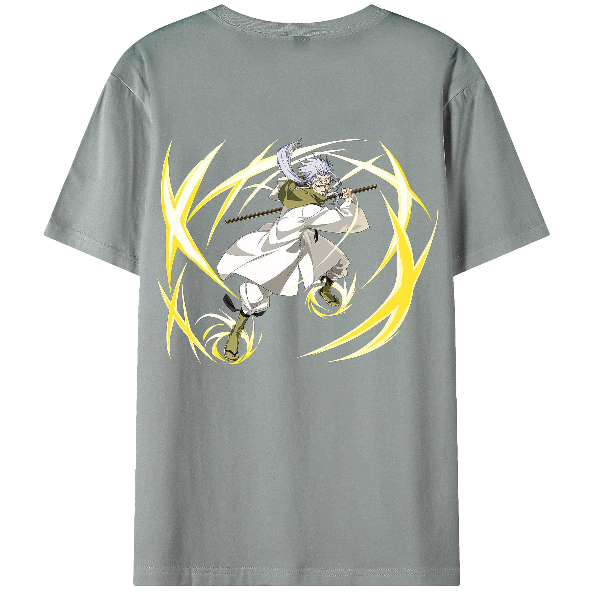 （画像用） 転スラ Regarding Reincarnated to Slime 綿100％ メンズ半袖Tシャツ（バックプリント） 通気性